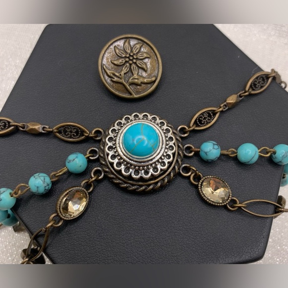 💗Bronze Bead & Chain Ginger Snaps & Co. Snap Button Bracelet with 2 Charms - Picture 8 of 13